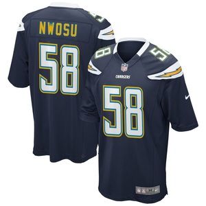 NWT Nike Uchenna Nwosu Los Angeles Chargers #58 Navy Blue Home Game Jersey Men M